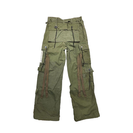 MINUS -【Slash Seam HBT Cargo(VINTAGE US ARMY SLEEPING BAG CASE)(OLIVE)】マイナス スラッシュ シーム カーゴパンツ ヴィンテージ スリーピング バッグ オリーブ