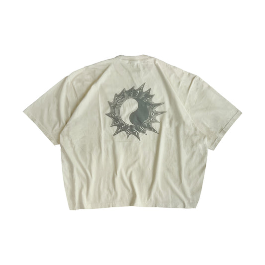 MUZE BLACK LABEL -【ACID YIN-YANG FLOCKY PRINT T-SH(NATURAL)】ミューズ インヤン Tシャツ フロッキー ナチュラル
