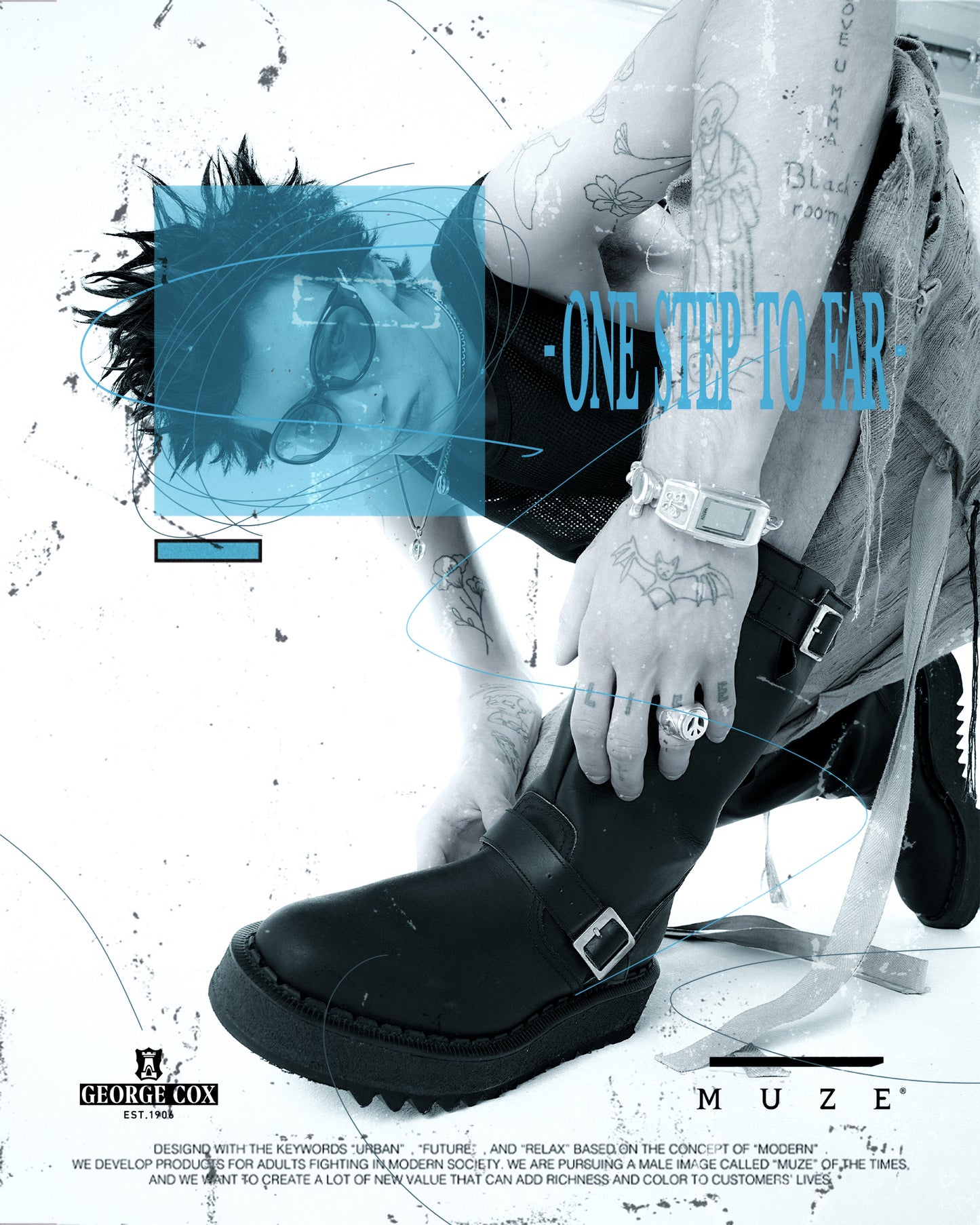 MUZE × George Cox × MINUS - 【ENGINEER BOOTS(BLACK)】ミューズ ジョージコックス マイナス エンジニアブーツ ブラック シャークソール
