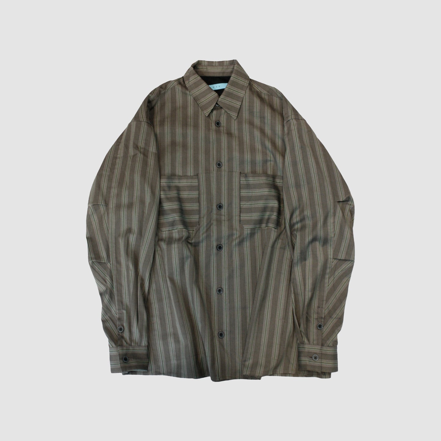 MUZE TURQUOISE LABEL - VILOFT® STRIPE SH(BROWN)ミューズ ストライプ シャツ ブラウン