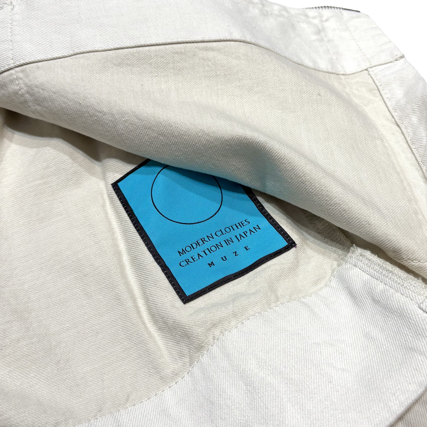 MUZE TURQUOISE LABEL -【2WAY DENIM ZIP BLOUSON(WHITE)】ミューズ デニム ジップ ブルゾン ベスト ホワイト