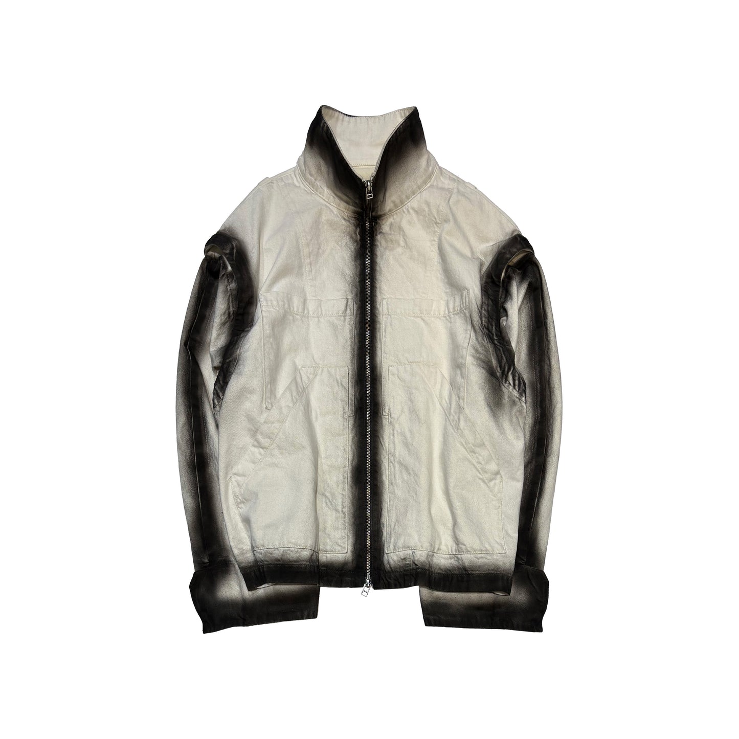 MUZE TURQUOISE LABEL -【2WAY SPRAY DENIM ZIP BLOUSON(WHITE)】ミューズ スプレー デニム ジップ ブルゾン ベスト ホワイト