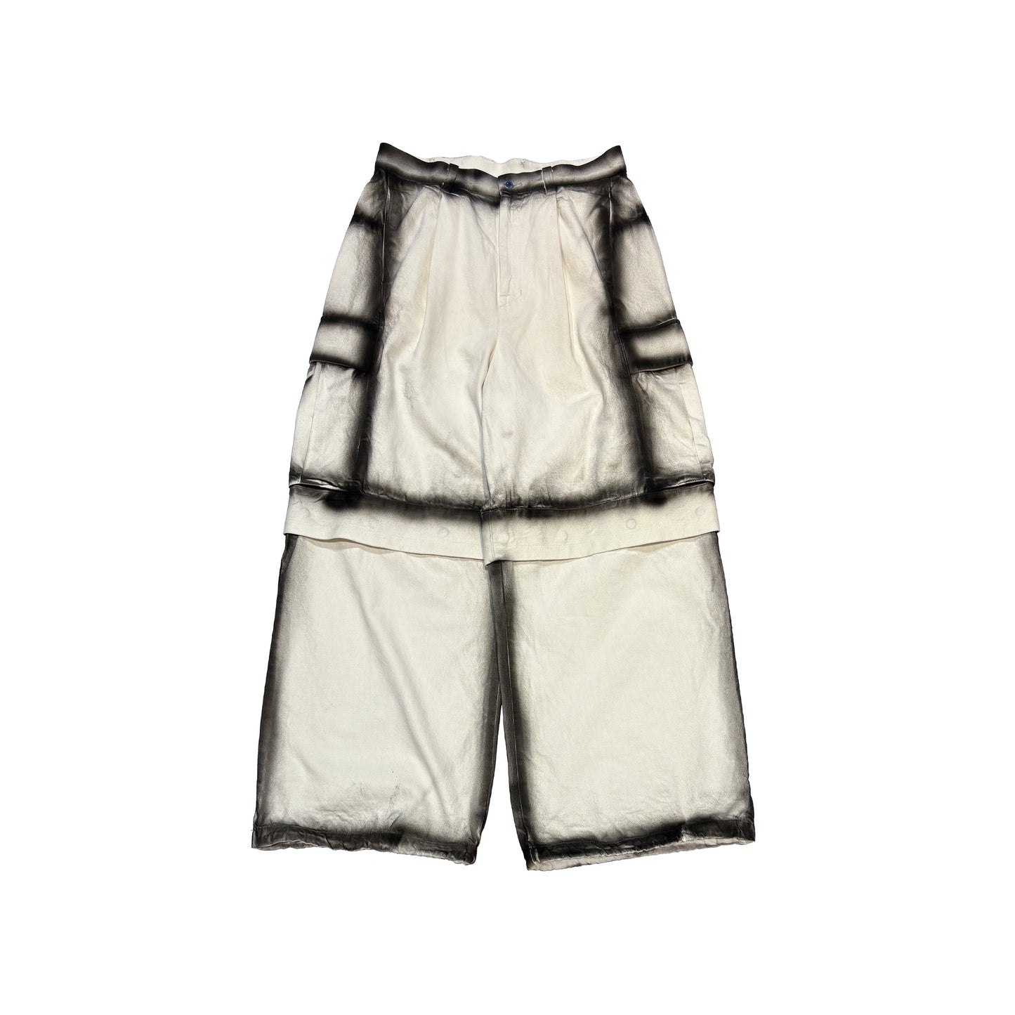 MUZE TURQUOISE LABEL -【2WAY SPRAY DENIM CARGO PANTS(WHITE)】ミューズ スプレー デニム カーゴ パンツ ホワイト