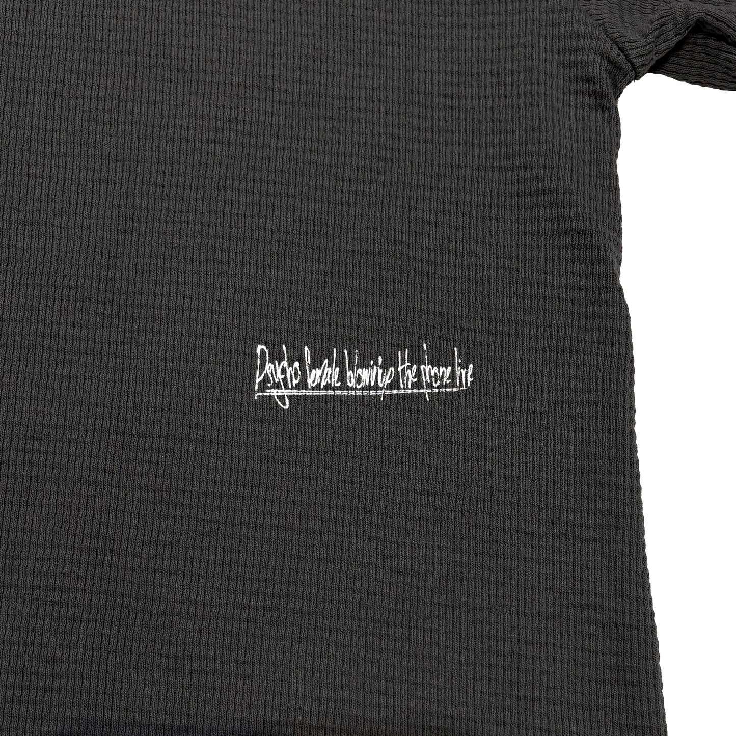 MUZE BLACK LABEL -【MUZE JUMBLE ACID THERMAL L/S TEE(DARK GRAY)】ミューズ サーマル ワッフル Tシャツ ダメージ ダークグレー