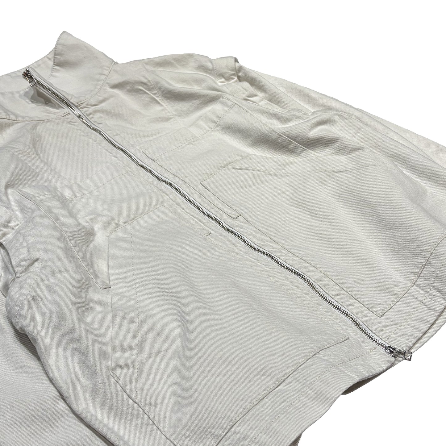 MUZE TURQUOISE LABEL -【2WAY DENIM ZIP BLOUSON(WHITE)】ミューズ デニム ジップ ブルゾン ベスト ホワイト