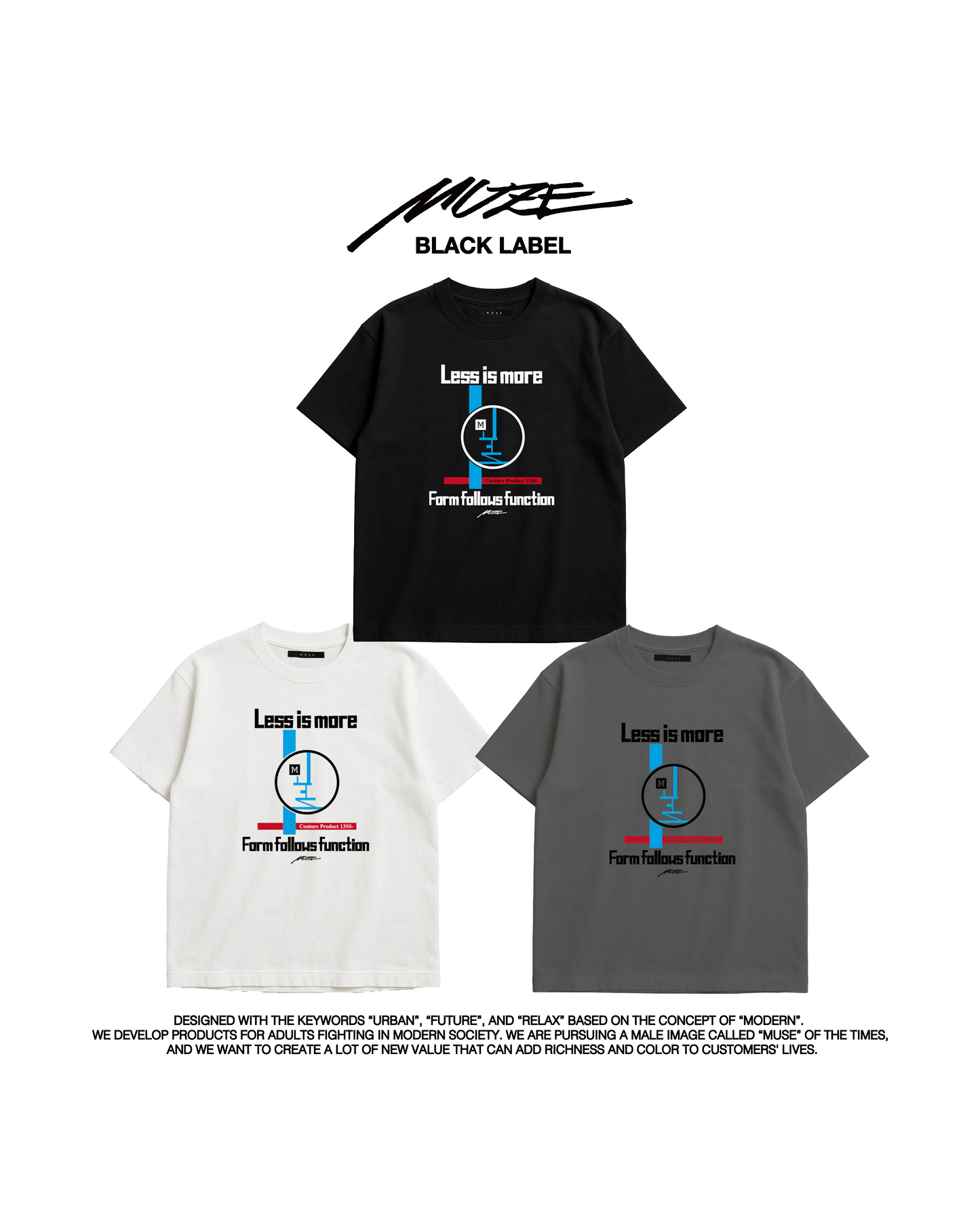 MUZE BLACK LABEL -【MUZE® POSTER T-SH (WHITE)】ミューズ ポスターTシャツ ホワイト