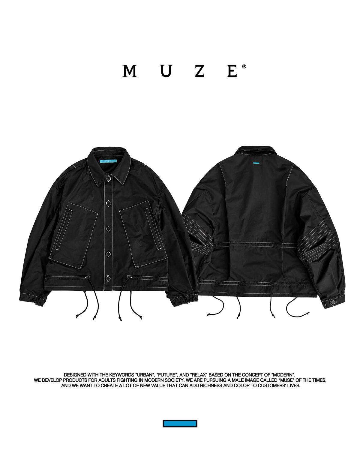 MUZE TURQUOISE LABEL -【RIP STOP SHORT BLOUSON】ミューズ リップ ストップ ショート ブルゾン