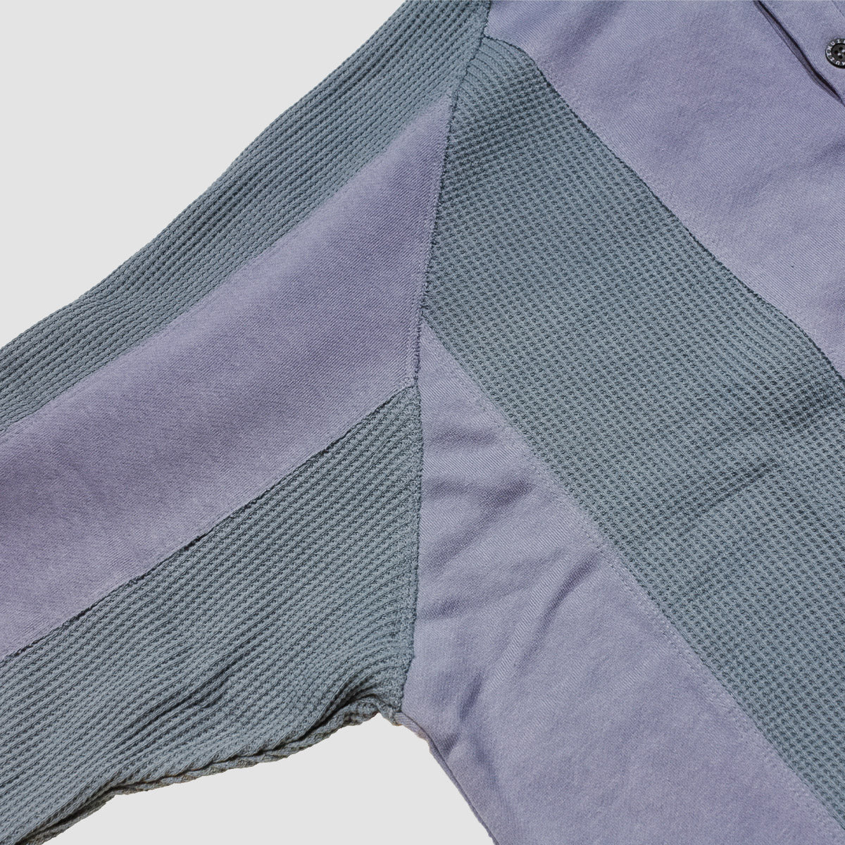 MUZE TURQUOISE LABEL - 【STRIPE HENRY NECK WAFFLE SWEAT】(L.BLUE×BLUE)ミューズ ヘンリーネック ワッフル スウェット ライトブルー ブルー