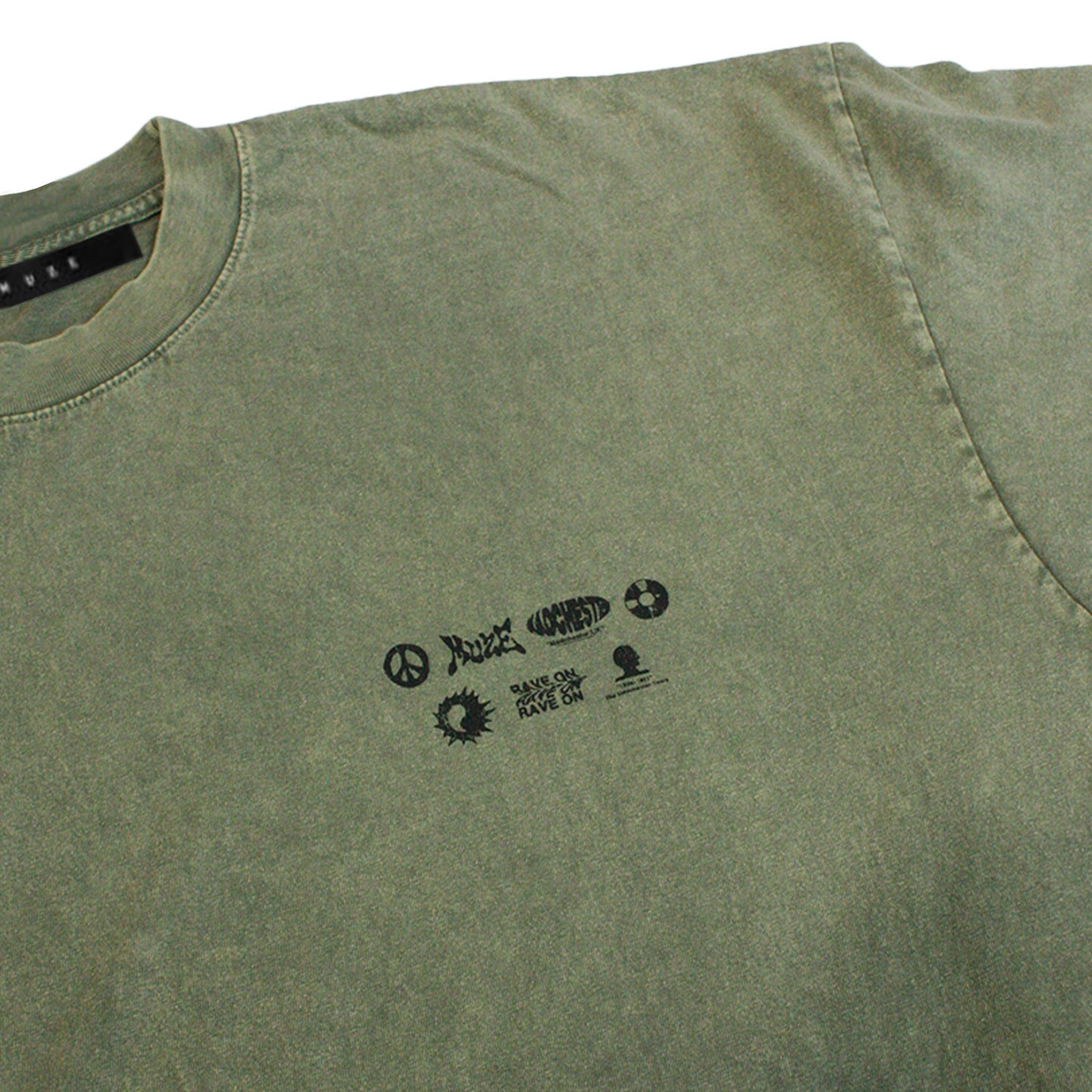 MUZE BLACK LABEL -【MUZE 24HOUR PARTY PEOPLE MINERAL WASH T-SH(MATCHA)】ミューズ ミネラル ウォッシュ Tシャツ マッチャ グリーン