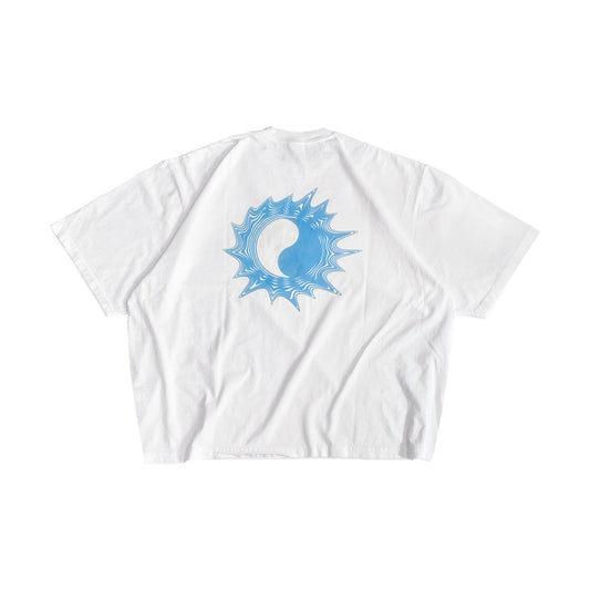 MUZE BLACK LABEL -【ACID YIN-YANG FLOCKY PRINT T-SH(WHITE)】ミューズ インヤン Tシャツ フロッキー ホワイト