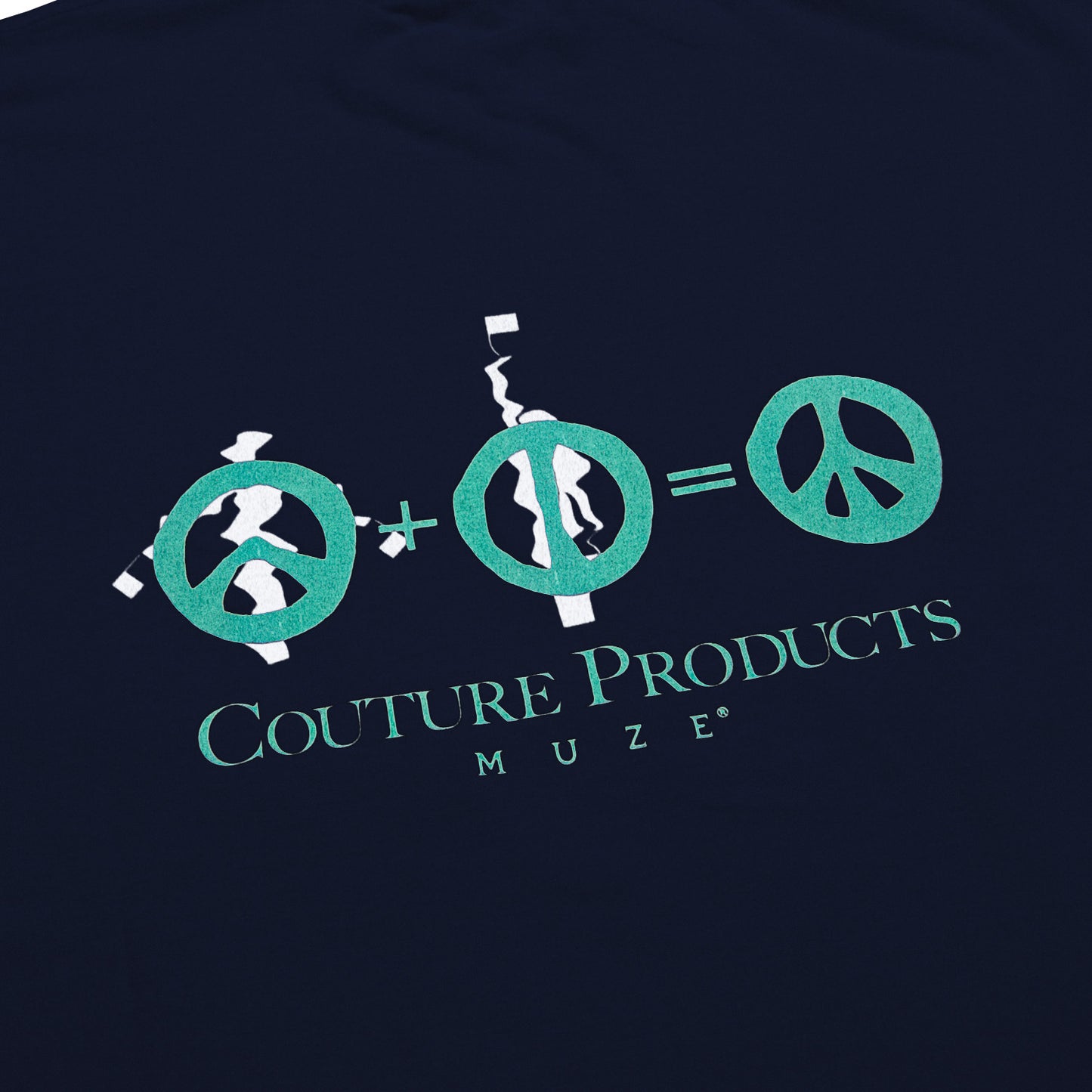 MUZE BLACK LABEL -【MUZE PEACE GARMENT DYE T-SHIRT(DARK NAVY)】ミューズ ピース ガーメントダイ Tシャツ ダーク ネイビー