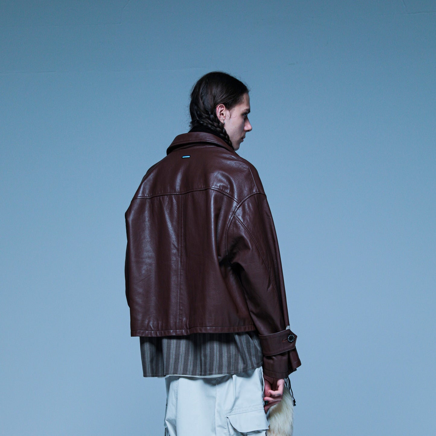MUZE TURQUOISE LABEL - OVERSIZED LEATHER BLOUSON(BROWN)ミューズ オーバーサイズ ビッグ ブルソン レザー ブラウン