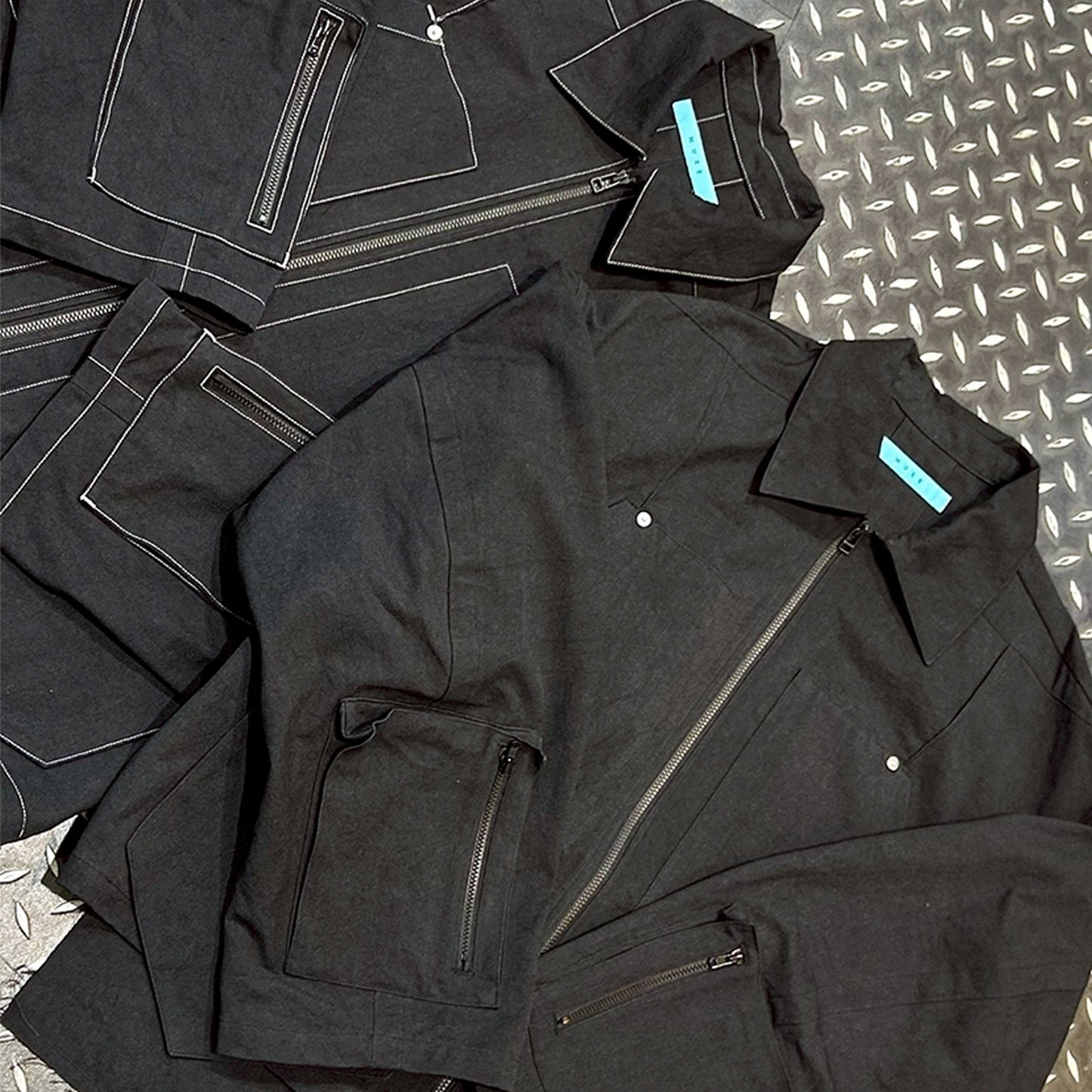 MUZE TURQUOISE LABEL -【FORM FOLLOWS FUNCTION JACKET (BLACK×WHITE)】ミューズ FFF ジャケット ブラック ホワイト