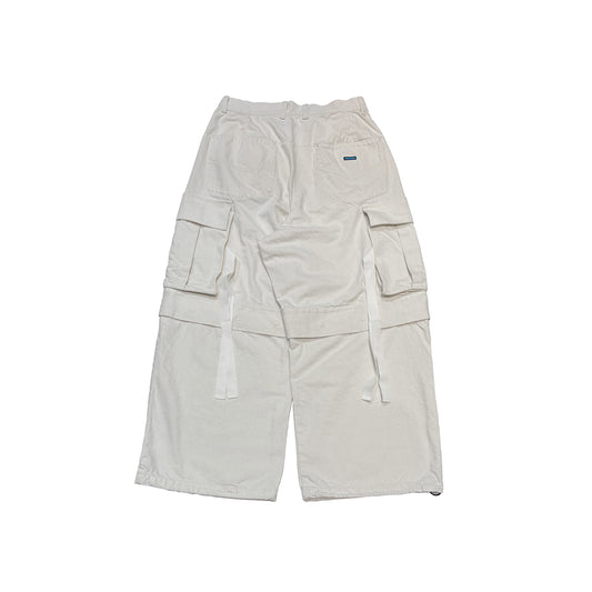MUZE TURQUOISE LABEL -【2WAY DENIM CARGO PANTS(WHITE)】ミューズ デニム カーゴ パンツ ホワイト