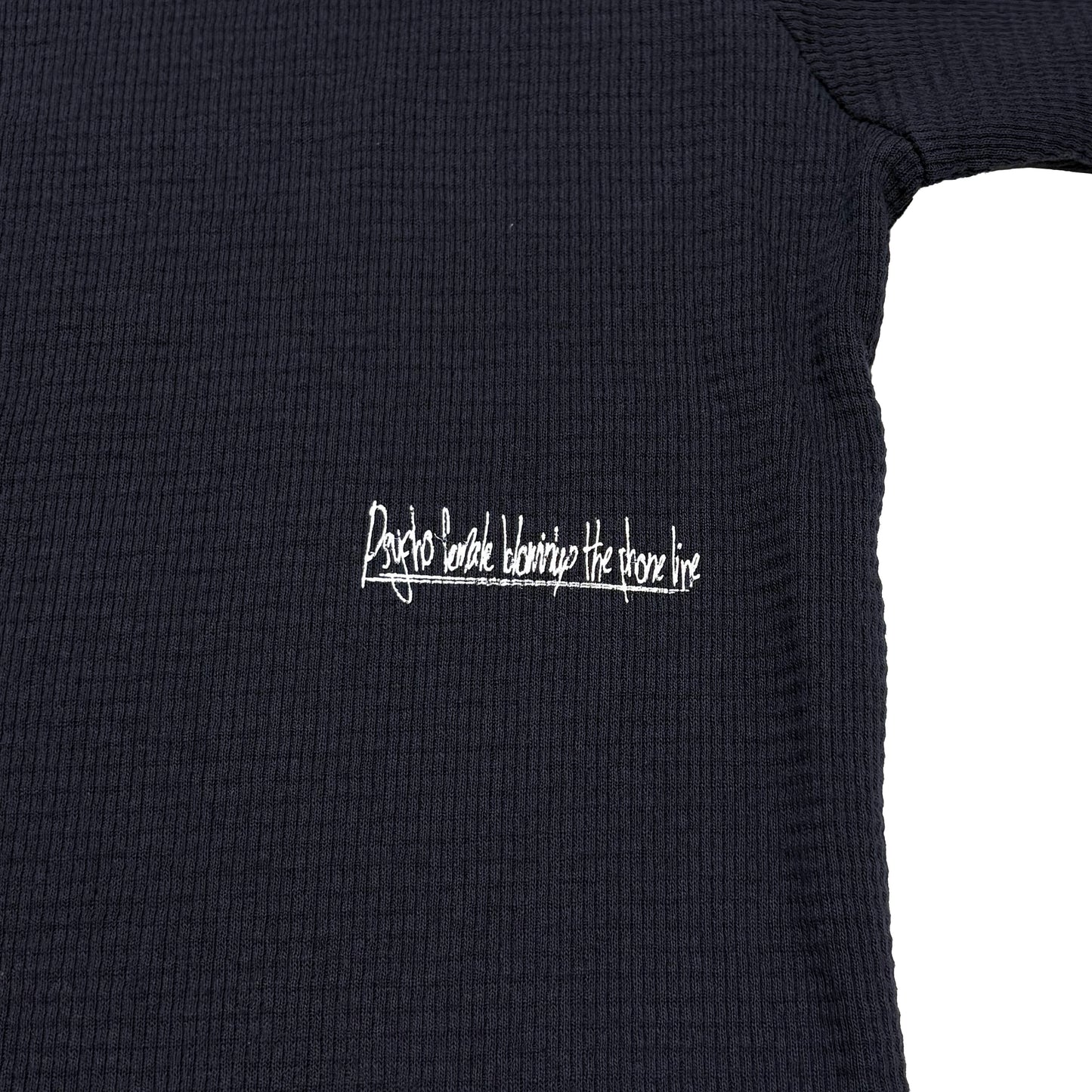 MUZE BLACK LABEL -【MUZE JUMBLE ACID THERMAL L/S TEE(NAVY)】ミューズ サーマル ワッフル Tシャツ ダメージ ネイビー