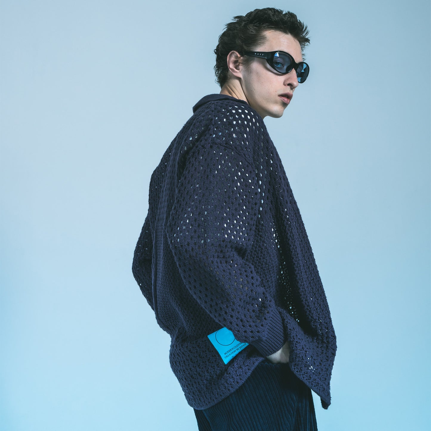 MUZE TURQUOISE LABEL × FACCIES - REC MESH PW LS SH(PURPLE) ミューズ ファッチーズ 2023年春夏 メッシュシャツ パープル