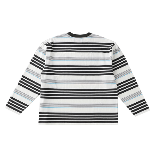 MUZE®︎ TURQUOISE LABEL ×47L - BORDER_LONG_SLEEVE T-SH(WHITE×TURQUOISE)ミューズ ボーダー L/S Tシャツ ホワイト ターコイズ