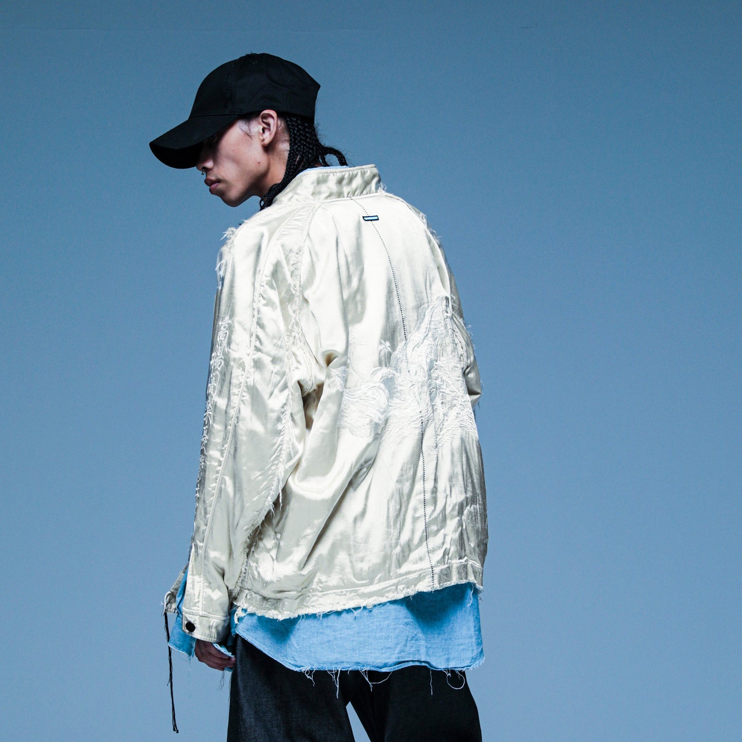 MUZE TURQUOISE LABEL - ×MINUS LOVE JACKET(WASHED SATIN)(CHAMPAGNE GOLD)ミューズ マイナス スーベニア ジャケット シャンパン ゴールド