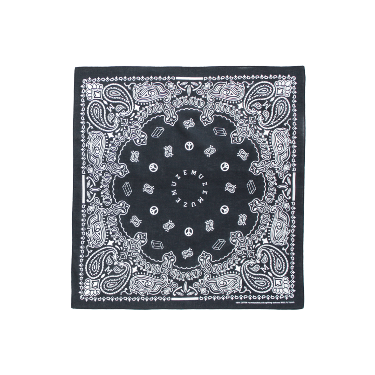 MUZE -【MUZE PAISLEY BANDANA(BLACK)】ミューズ ペイズリー バンダナ ブラック