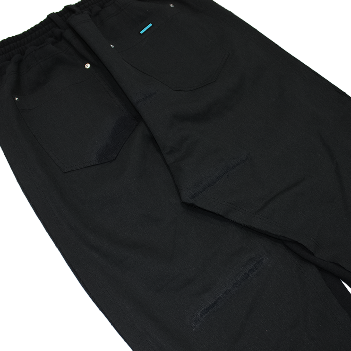 MUZE TURQUOISE LABEL × MINUS【SWEAT DOCKING CRUSH DENIM TROUSERS】ミューズ マイナス スウェット ドッキング デニム トラウザー クラッシュ ダメージ