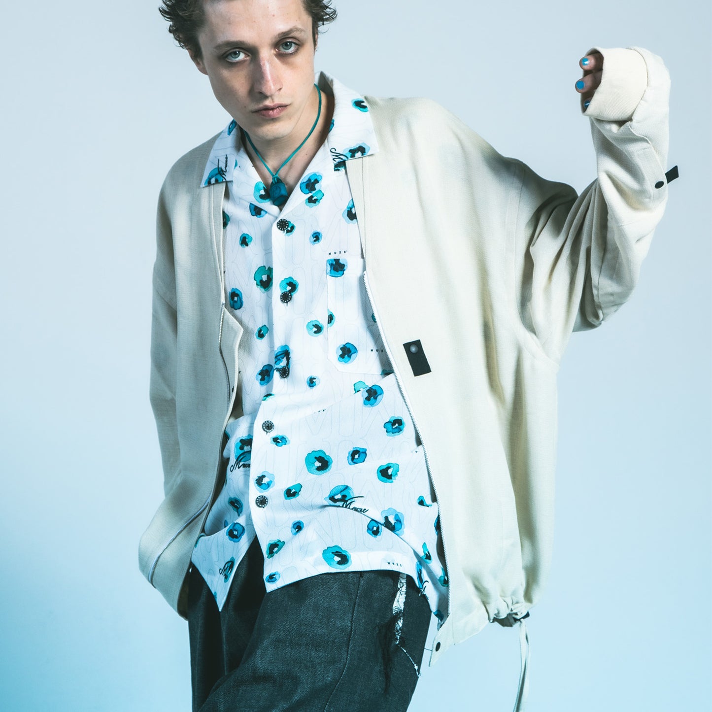 MUZE TURQUOISE LABEL - LIGHT BOMBER BLOUSON(WHITE)ミューズ 2023年春夏 ブルゾン