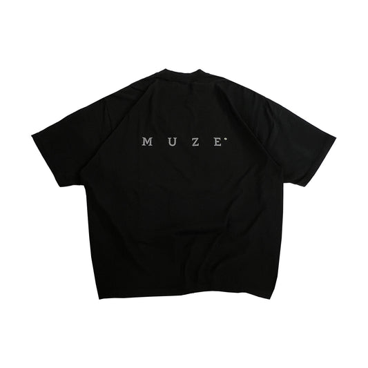 MUZE BLACK LABEL -【MUZE® LOGO REFLECTOR T-SH(BLACK)】ミューズ ロゴ Tシャツ リフレクター ブラック