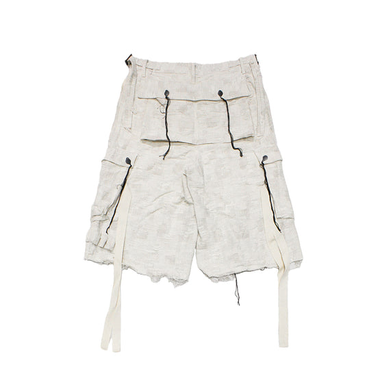 MUZE TURQUOISE LABEL × MINUS -【HBT CROPPED CARGO CRUST BORO(OFF)】ミューズ マイナス カーゴ クロップド パンツ カットジャガード オフ ホワイト