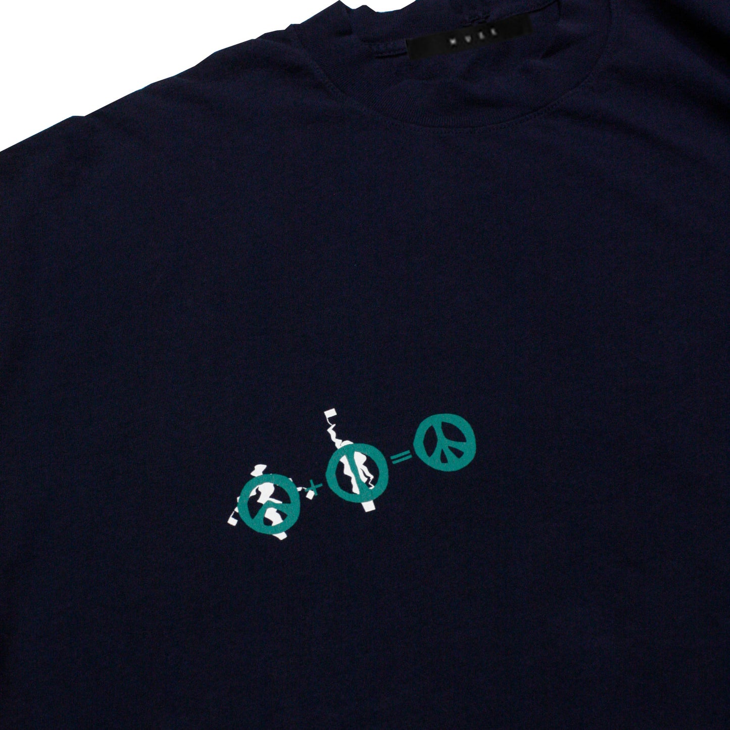 MUZE BLACK LABEL -【MUZE PEACE GARMENT DYE T-SHIRT(DARK NAVY)】ミューズ ピース ガーメントダイ Tシャツ ダーク ネイビー