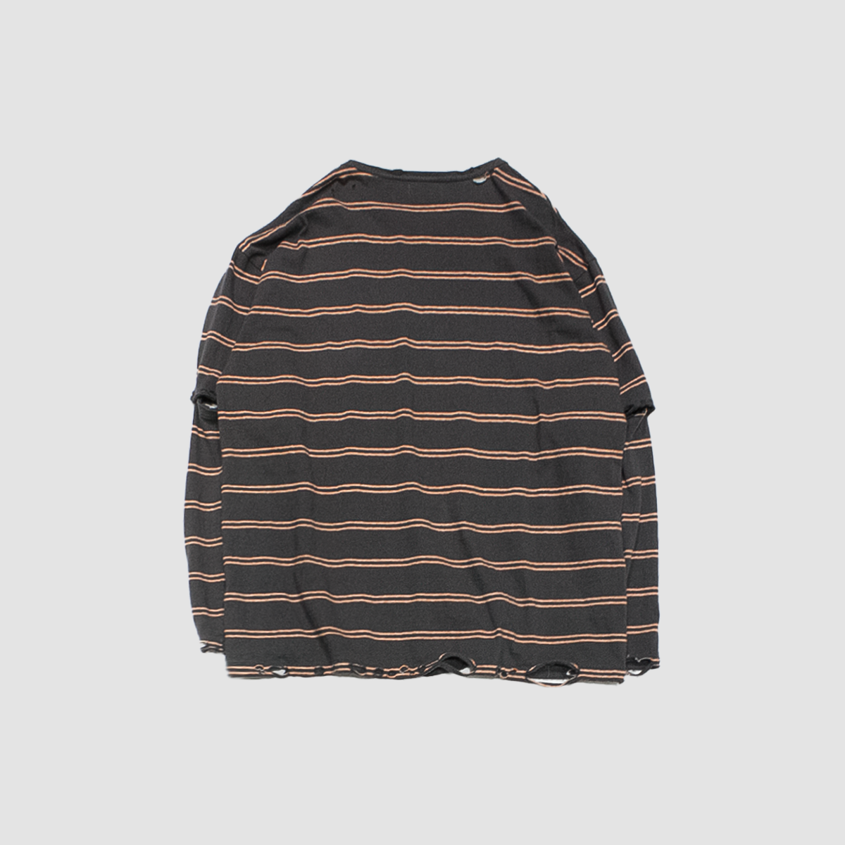 FACCIES - VINTAGE DAMAGE BD LS(BLACK) ファッチーズ ボーダー ロング Tシャツ ダメージ ブラック