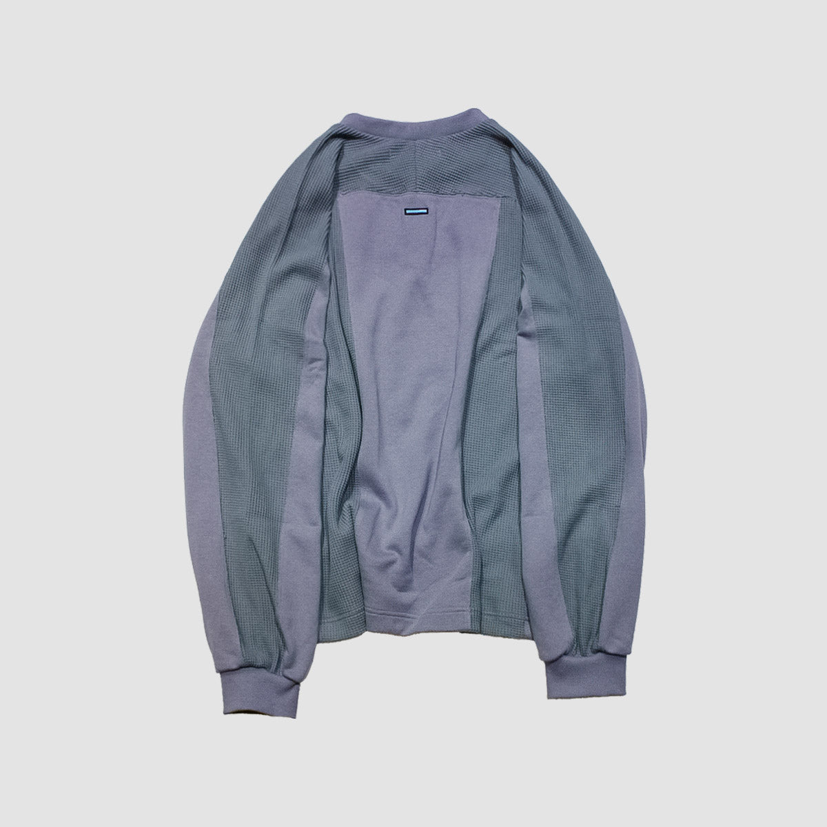 MUZE TURQUOISE LABEL - 【STRIPE HENRY NECK WAFFLE SWEAT】(L.BLUE×BLUE)ミューズ ヘンリーネック ワッフル スウェット ライトブルー ブルー