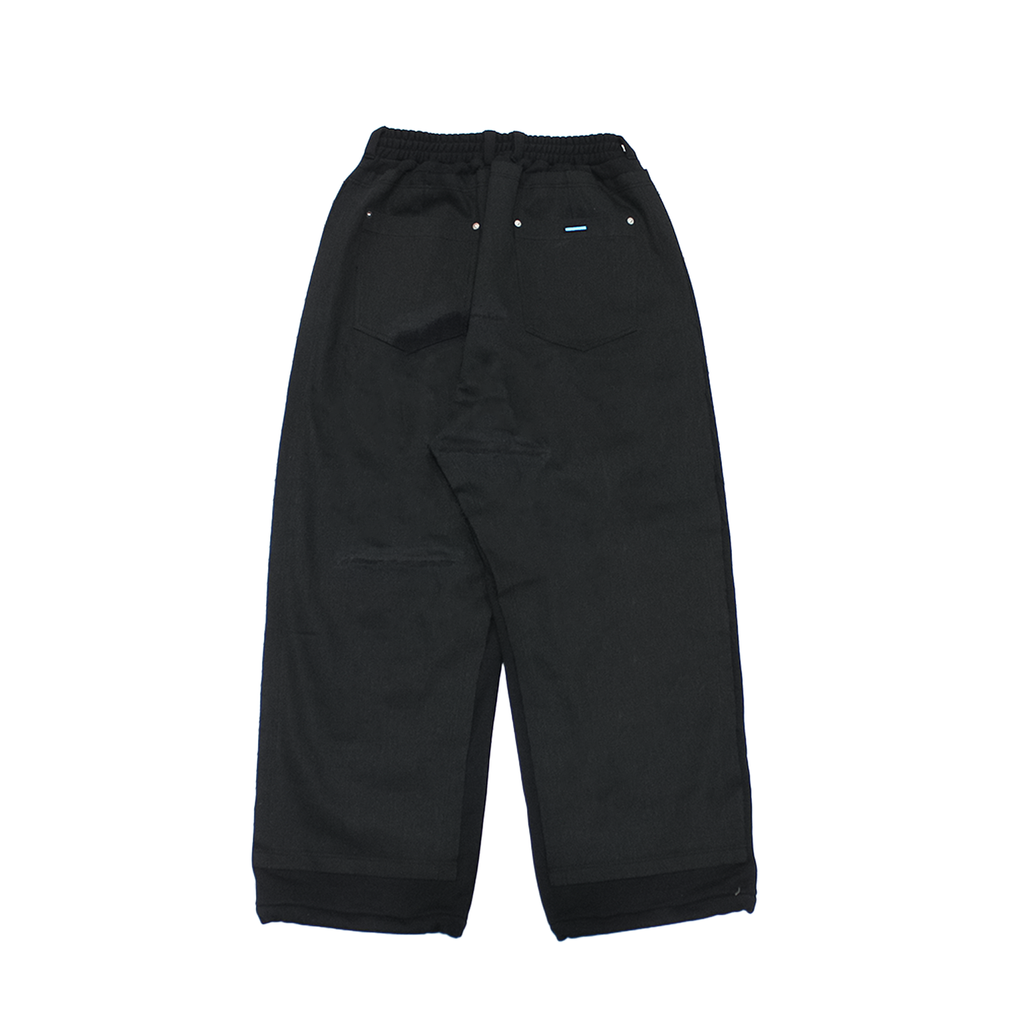 MUZE TURQUOISE LABEL × MINUS【SWEAT DOCKING CRUSH DENIM TROUSERS】ミューズ マイナス スウェット ドッキング デニム トラウザー クラッシュ ダメージ