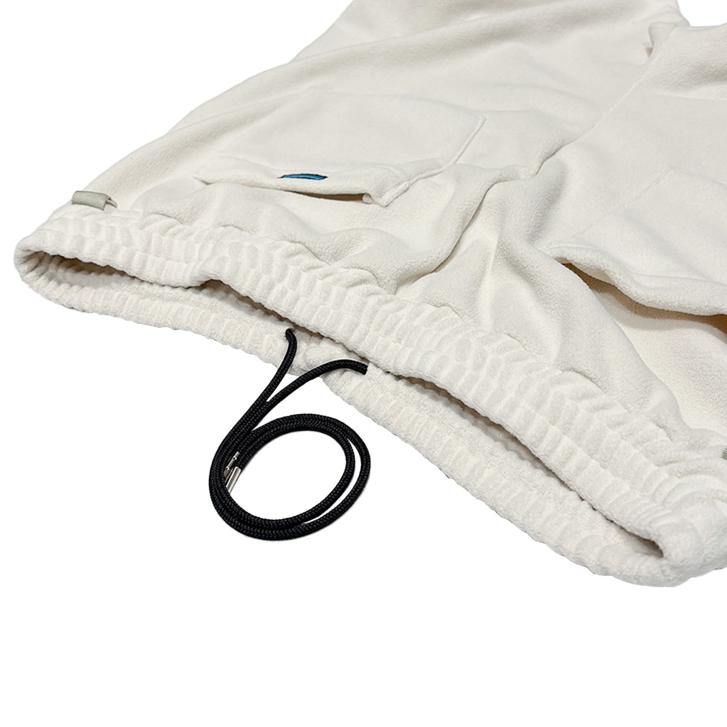 MUZE TURQUOISE LBEL -【FLEECE CURVE CARGO PANTS(WHITE)】ミューズ フリース カーブ カーゴパンツ ホワイト