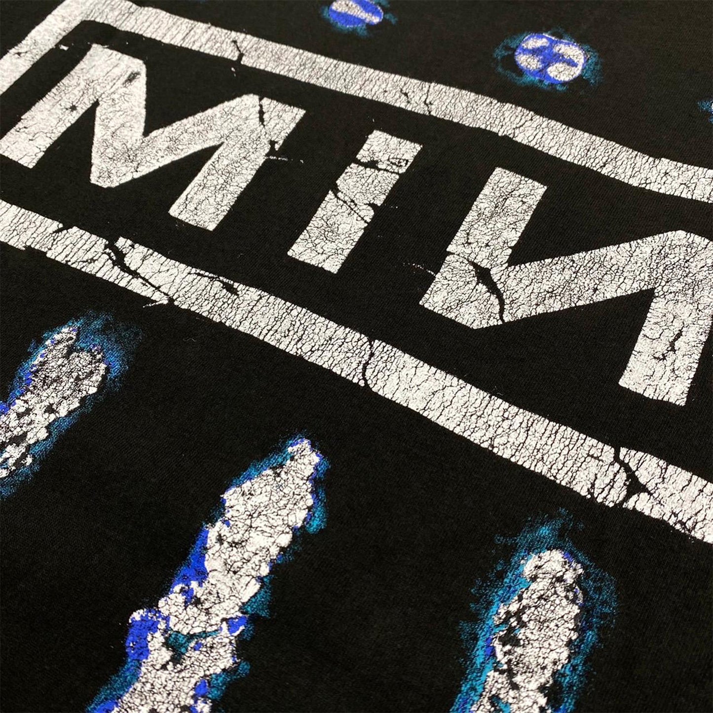 MINUS - BOOTLEG TEE(SHINE) マイナス グラフィック Tシャツ ブルー ブラック