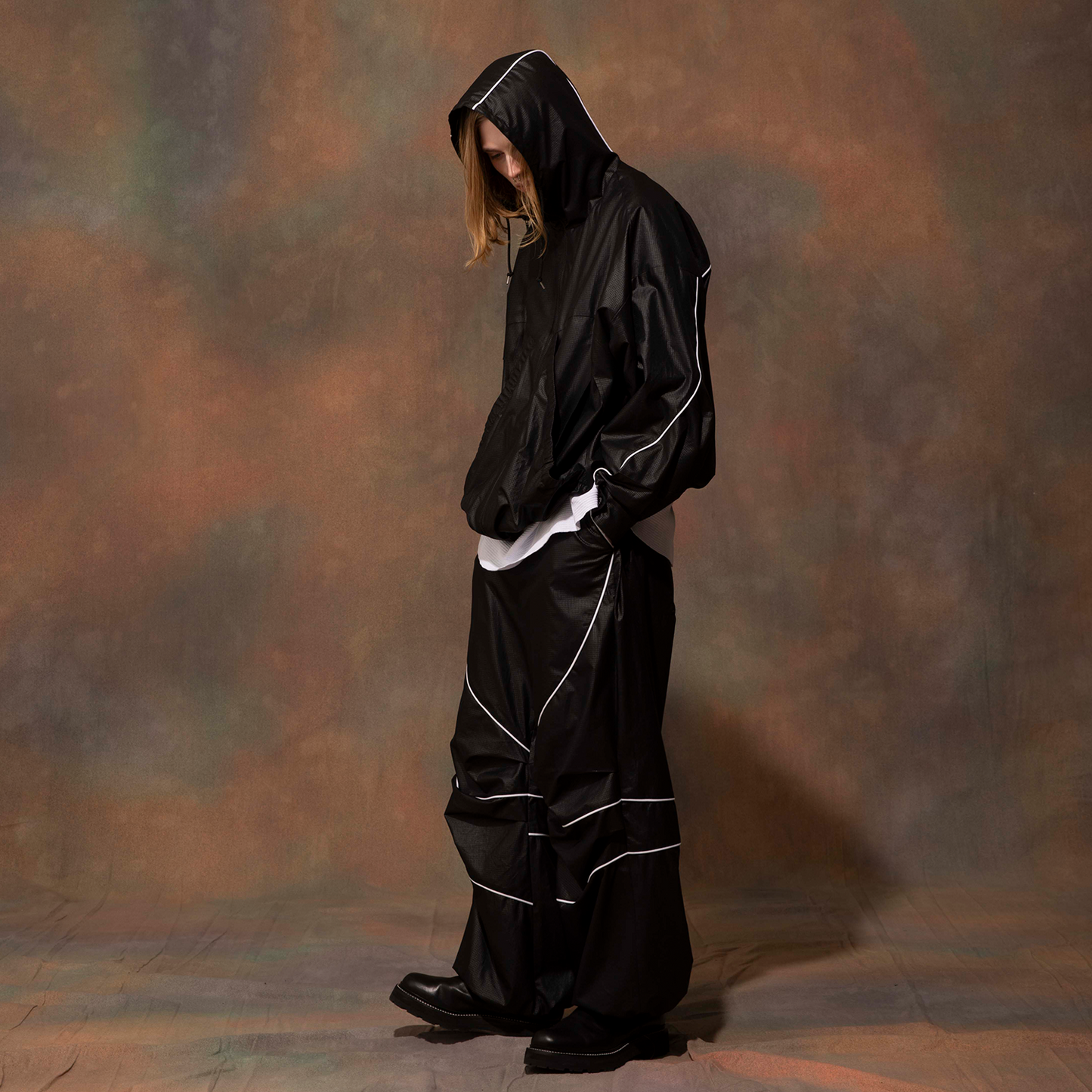 MUZE TURQUOISE LABEL - PIPING WIDE PANTS(BLACK)ミューズ パイピング ワイド パンツ ブラック