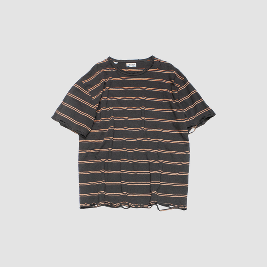 FACCIES - VINTAGE DAMAGE BD LS(BLACK) ファッチーズ ボーダー ロング Tシャツ ダメージ ブラック