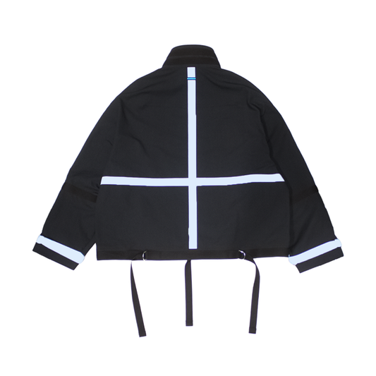 MUZE®︎ TURQUOISE LABEL -【BELTED M-65 WIDE BLOUSON(BLACK×BLUE)】ミューズ ベルテッド ワイド ブルゾン ブラック ブルー