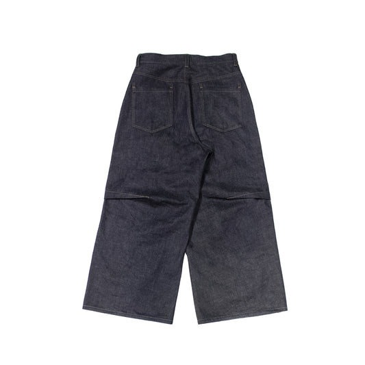 MUZE®︎ TURQUOISE LABEL -【RIDGED DENIM CROSS WIDE TROUSERS(INDIGO)】ミューズ リジッド デニム クロス ワイド トラウザー インディゴ