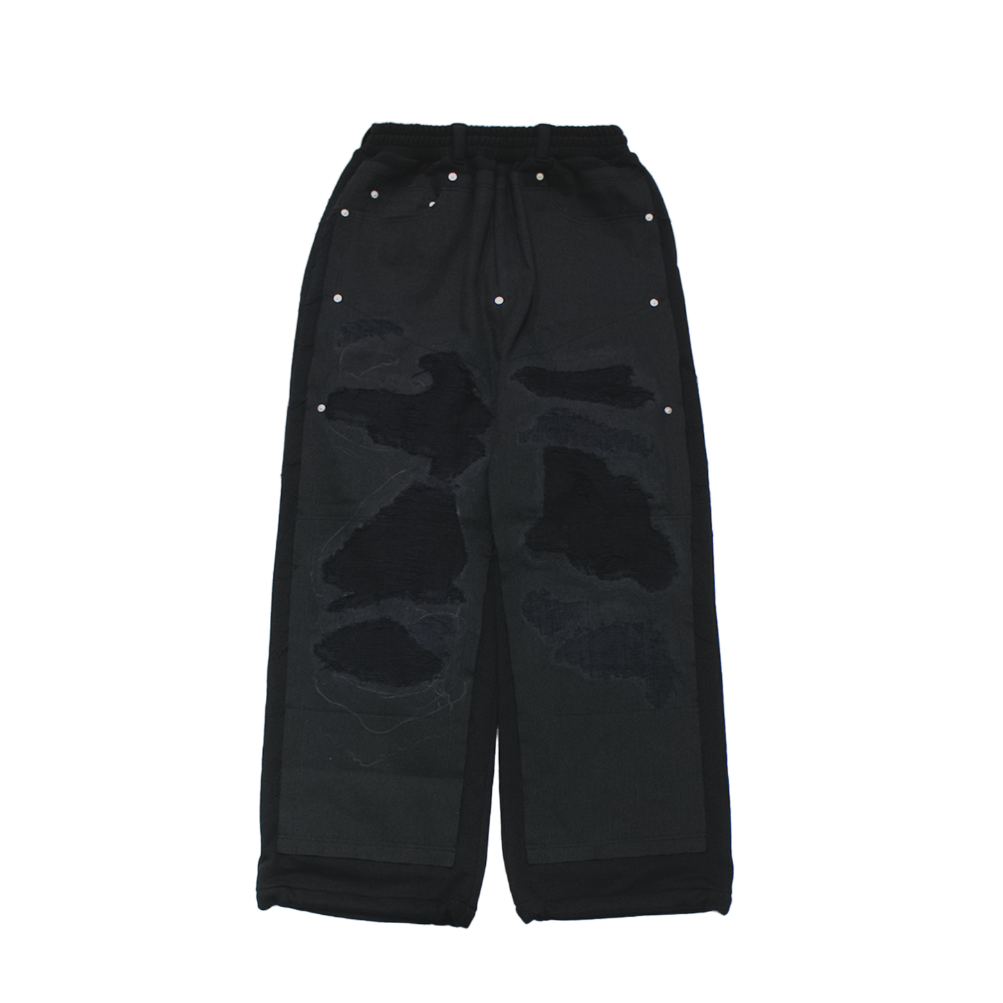 MUZE TURQUOISE LABEL × MINUS【SWEAT DOCKING CRUSH DENIM TROUSERS】ミューズ マイナス スウェット ドッキング デニム トラウザー クラッシュ ダメージ