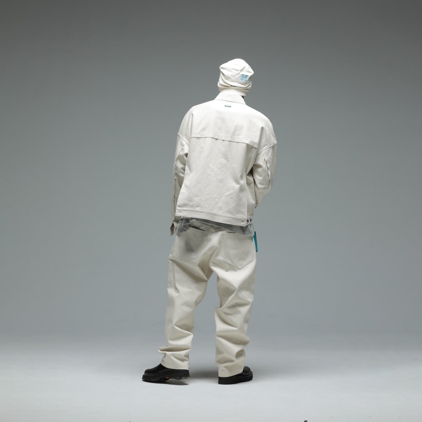 MUZE TURQUOISE LABEL - HEM SLIT WIDE DENIM JACKET(WHITE)ミューズ ヘムスリット デニム ジャケット ワイド ホワイト