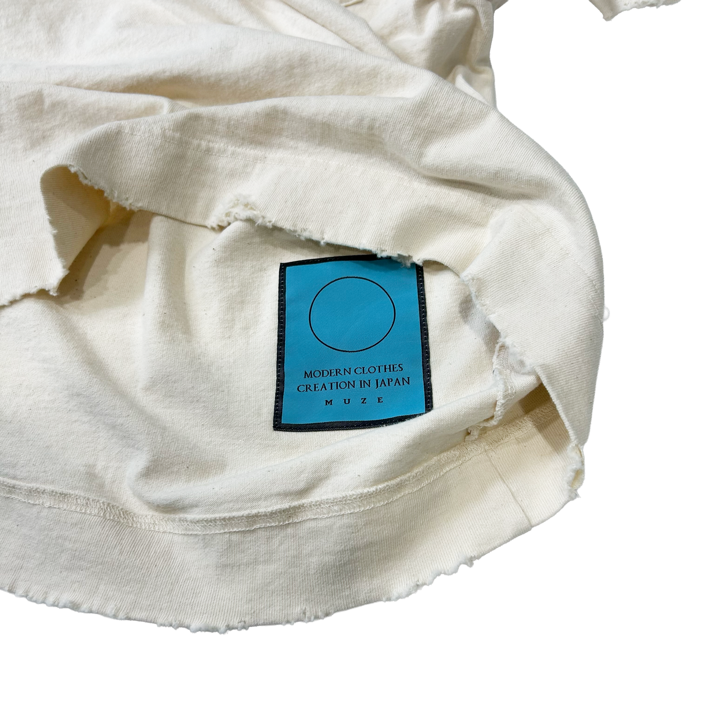 MUZE TURQUOISE LABEL -【DAMAGE SKIPPER TEE (WHITE)】ミューズ ダメージスキッパーTシャツ ホワイト