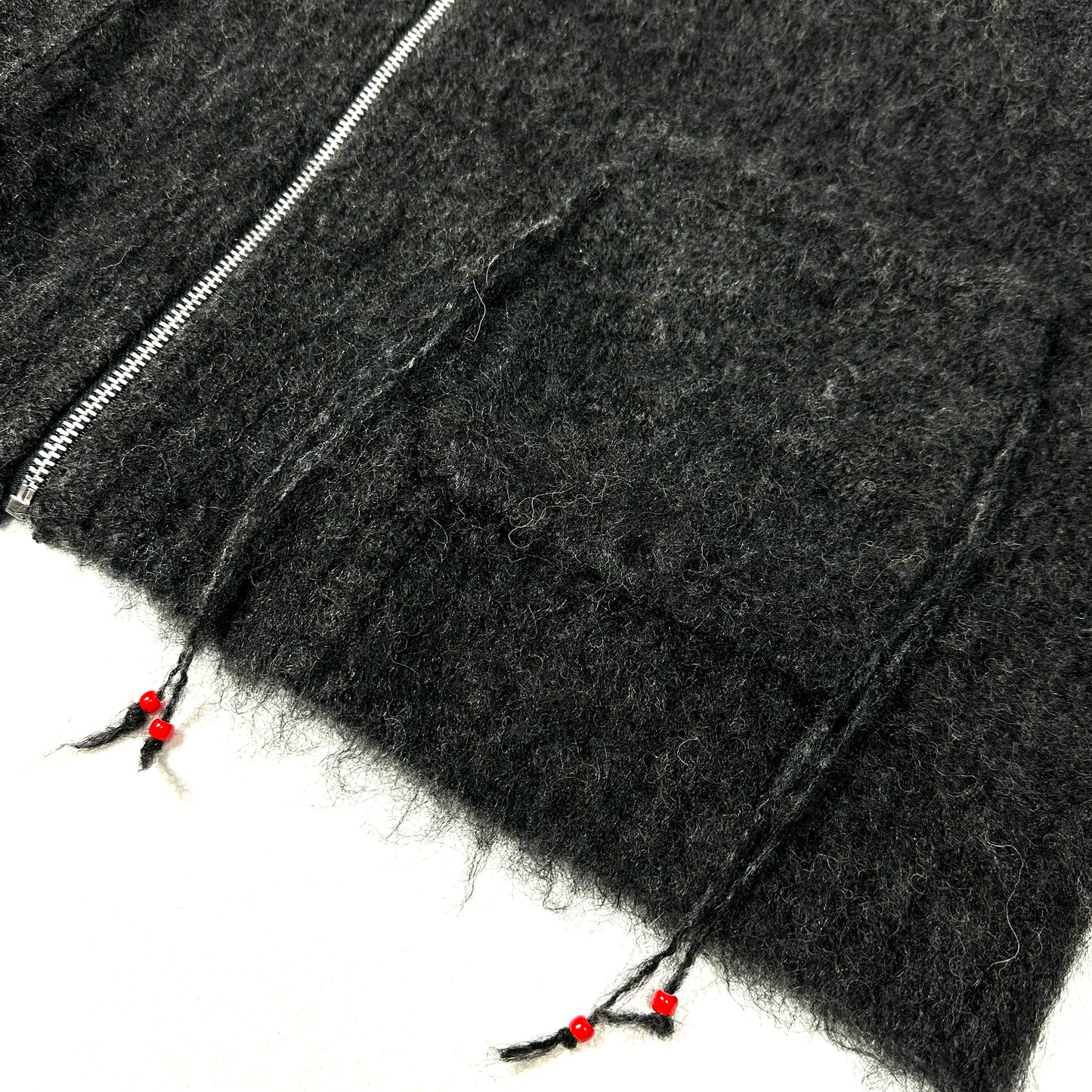 FACCIES -【SHAGGY DRIVERS KNIT JACKET(BLACK)】ファッチーズ シャギー ドライバーズ ニット ブラック