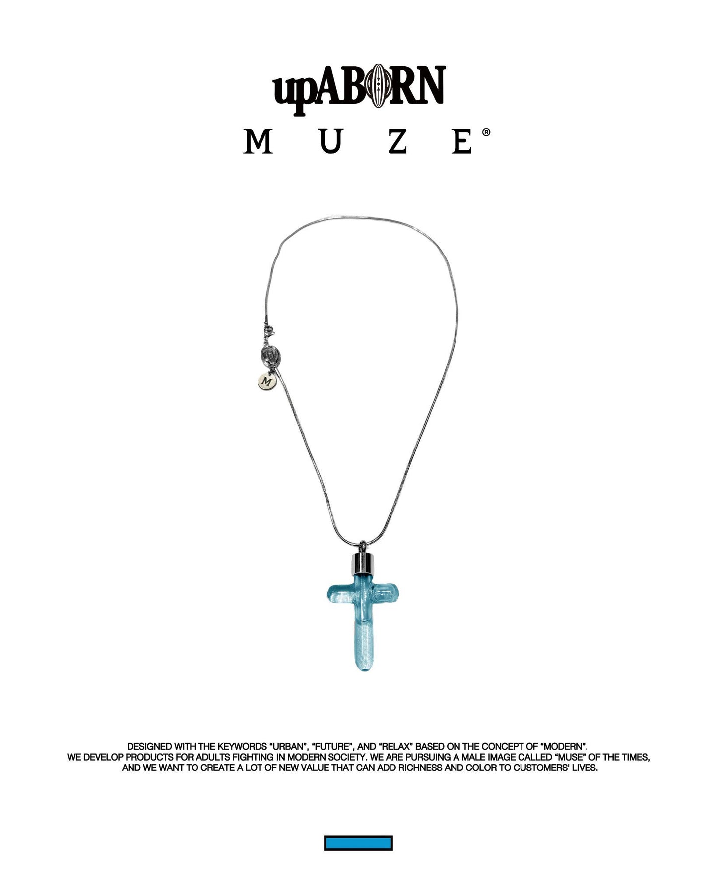 MUZE® × upABORN 【OXYMEL BLUE PERFUME CROSS NECKLACE(SILVER)】ミューズ クロスネックレス フレグランス