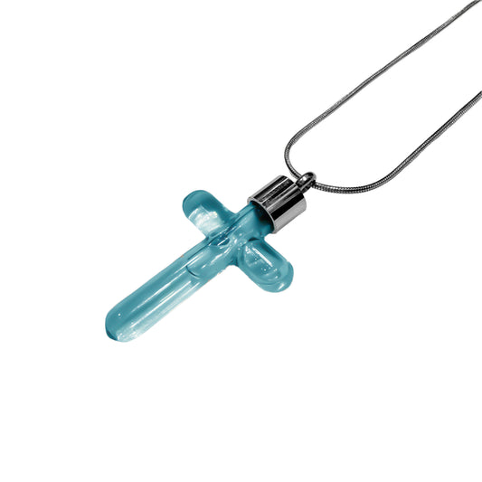 MUZE® × upABORN 【OXYMEL BLUE PERFUME CROSS NECKLACE(SILVER)】ミューズ クロスネックレス フレグランス