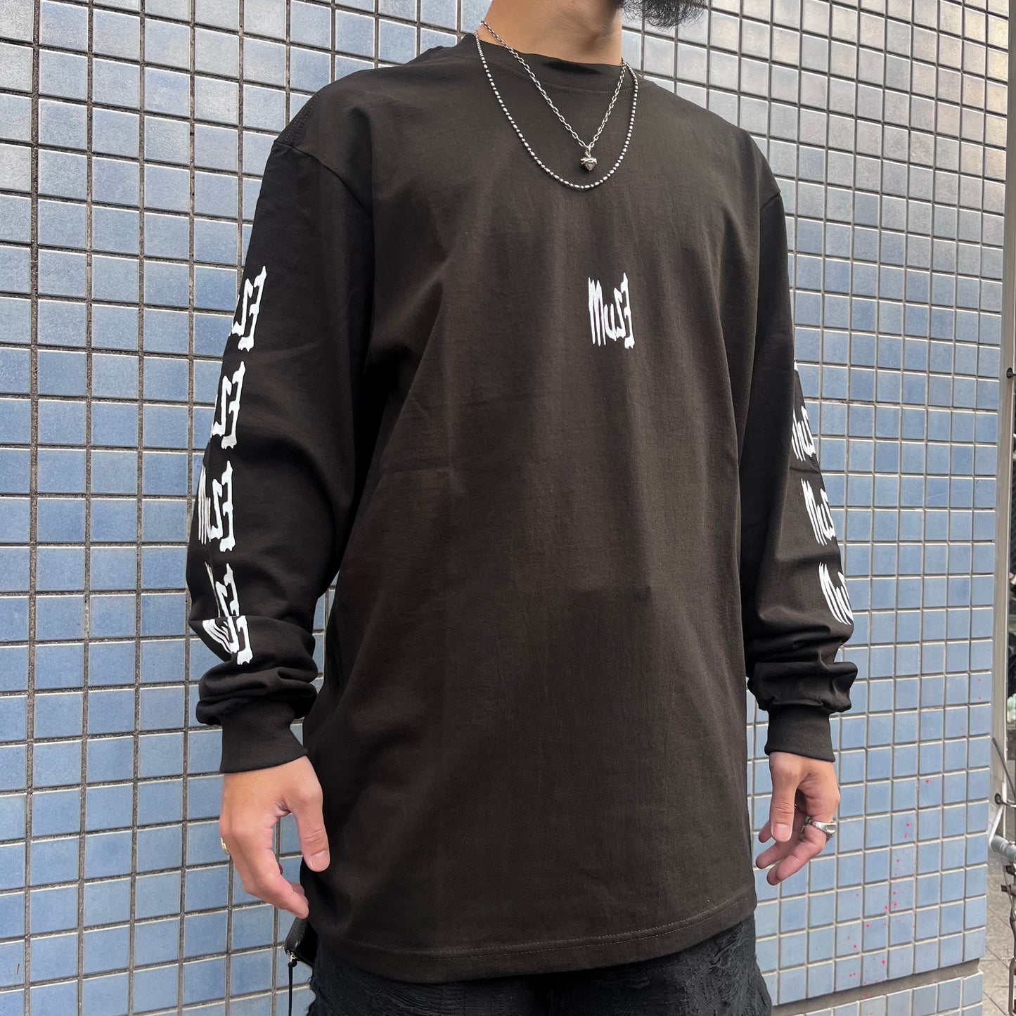 MUZE BLACK LABEL -【MUZE JUMBLE LONG SLEEVE T-SH(BLACK)】ミューズ ロングスリーブ Tシャツ ブラック
