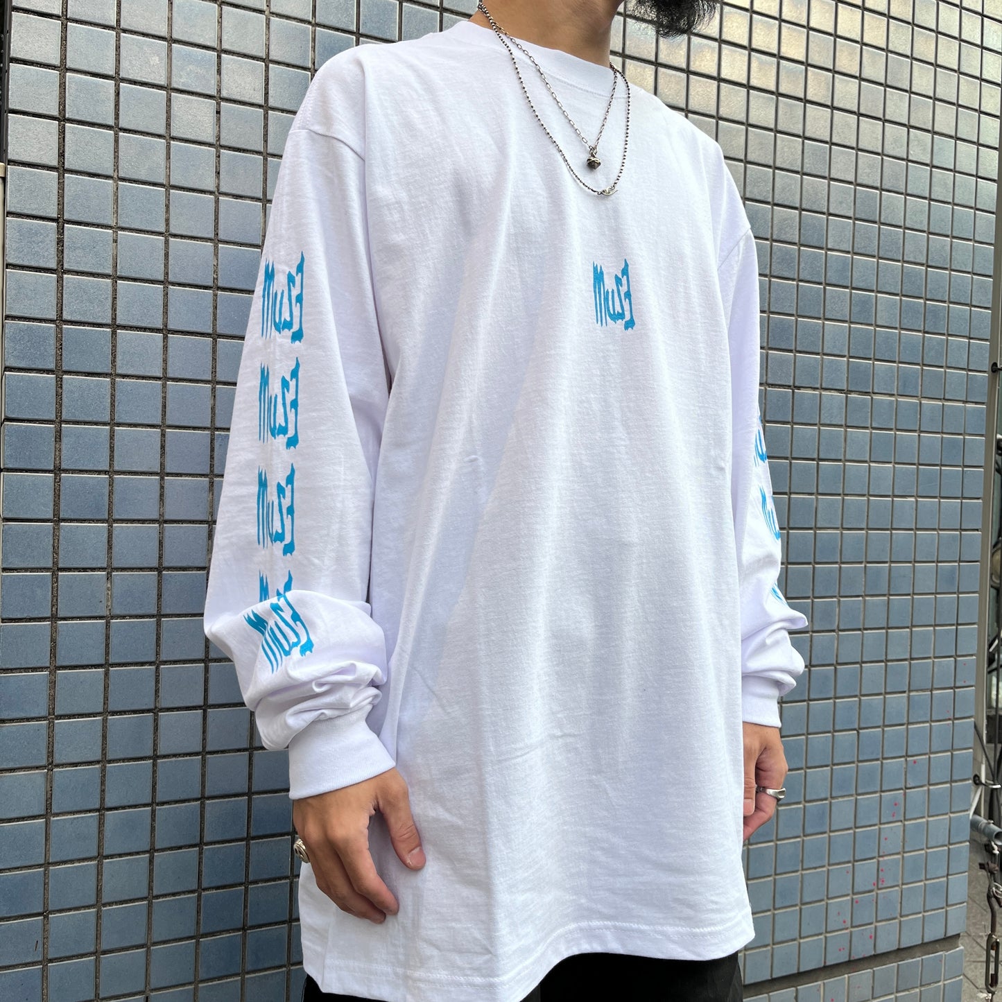 MUZE BLACK LABEL -【MUZE JUMBLE LONG SLEEVE T-SH(WHITE)】ミューズ ロングスリーブ Tシャツ ホワイト