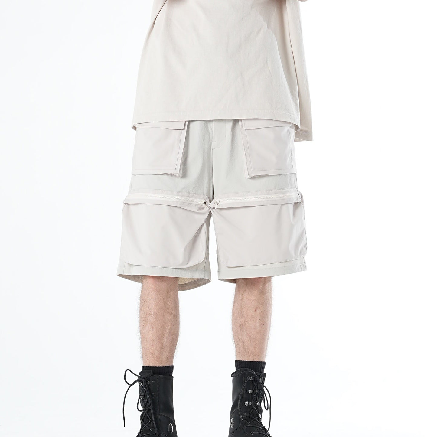 MUZE TURQUOISE LABEL - RIP STOP POCKET SHORTS(WHITE) ミューズ ショーツ ポケット リップストップ ホワイト