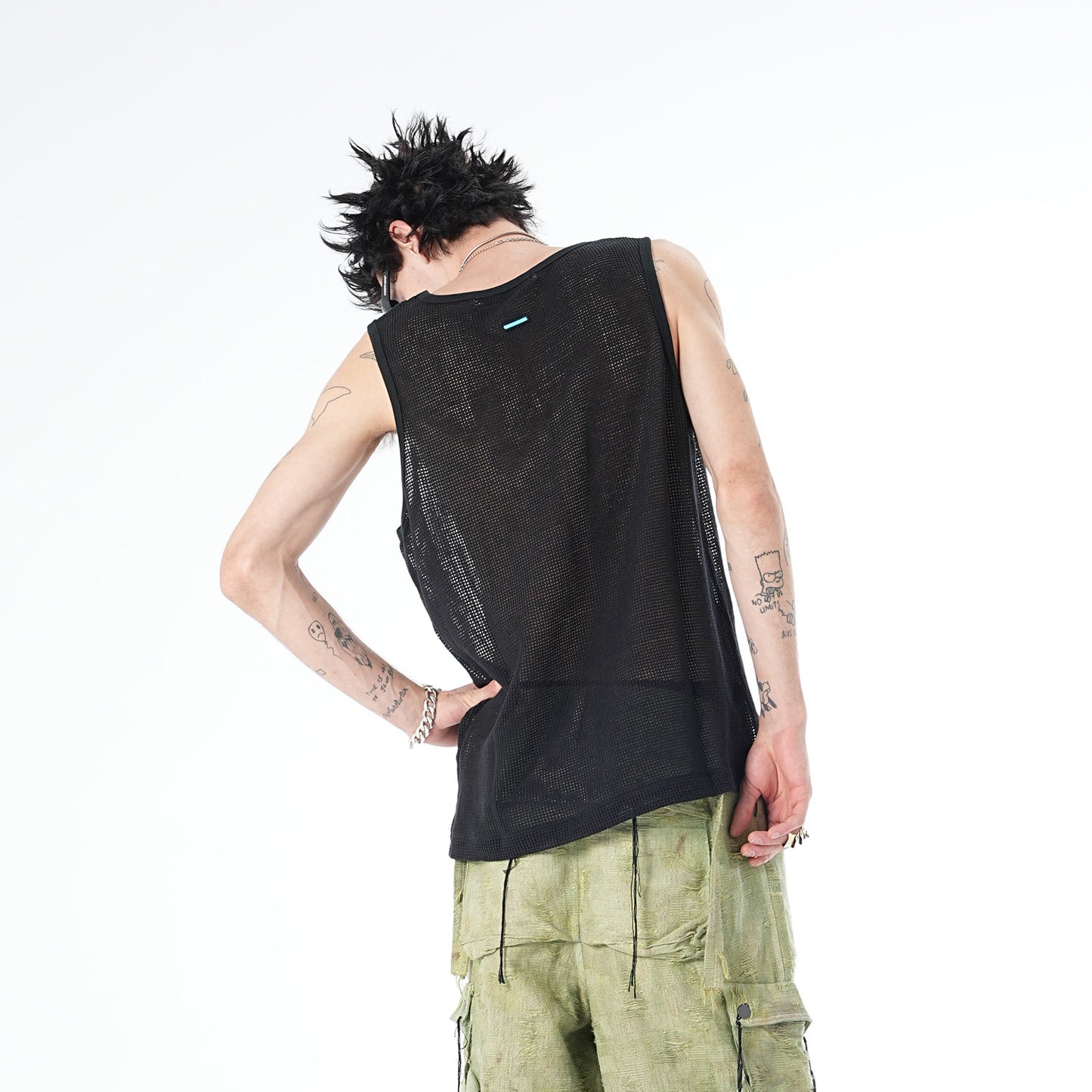 MUZE TURQUOISE LABEL - MESH TANK TOP(BLACK) ミューズ タンクトップ メッシュ ブラック