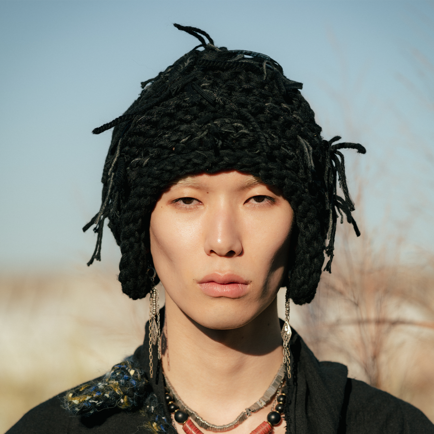 GARA × NOU -【HELMET KNIT CAP(BLACK)】ガラ ノウ ニット キャップ ブラック