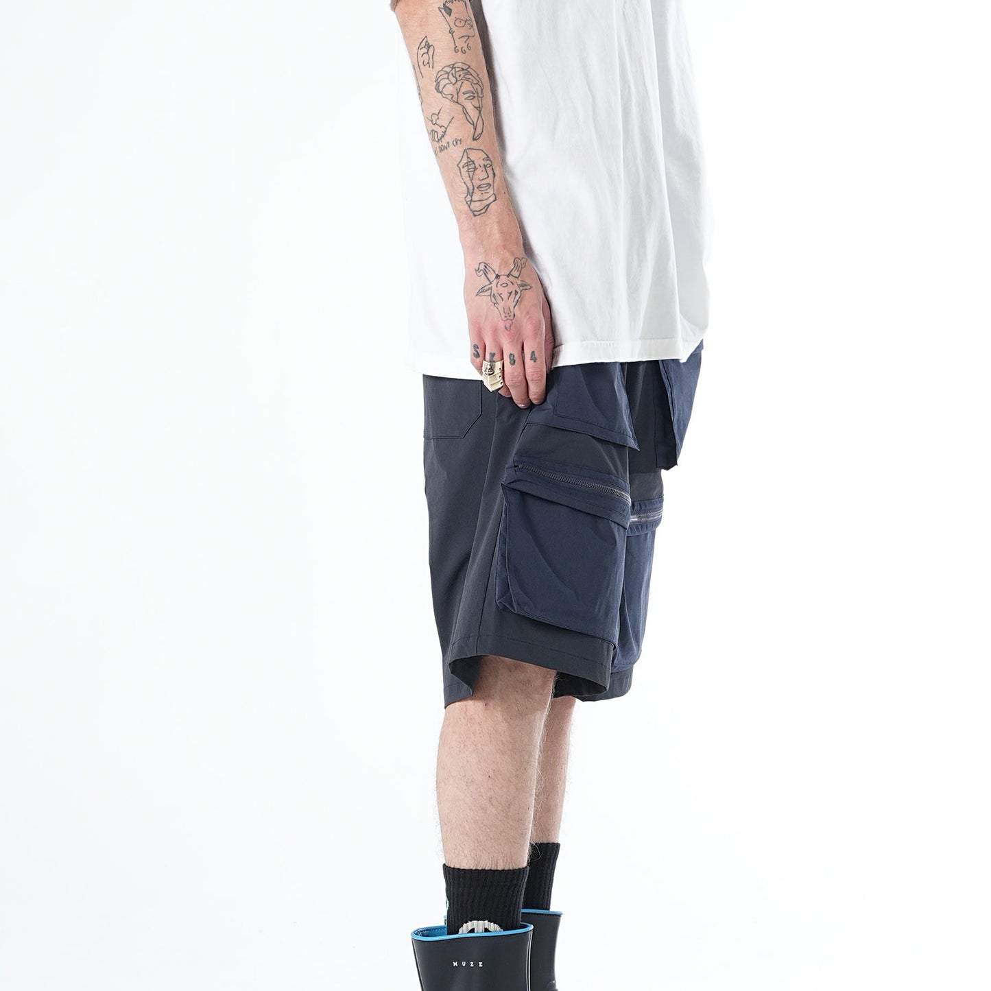 MUZE TURQUOISE LABEL - RIP STOP POCKET SHORTS(NAVY) ミューズ ショーツ ポケット リップストップ ネイビー
