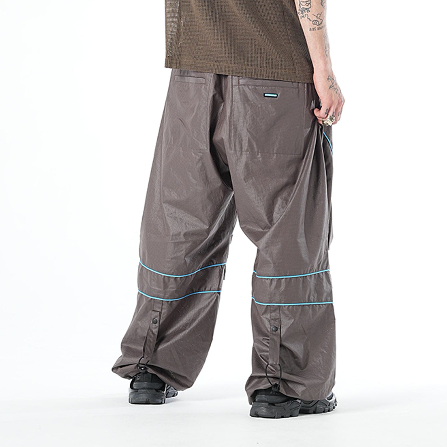 MUZE TURQUOISE LABEL - PIPING WIDE PANTS(BROWN)ミューズ パイピング ワイド パンツ ブラウン